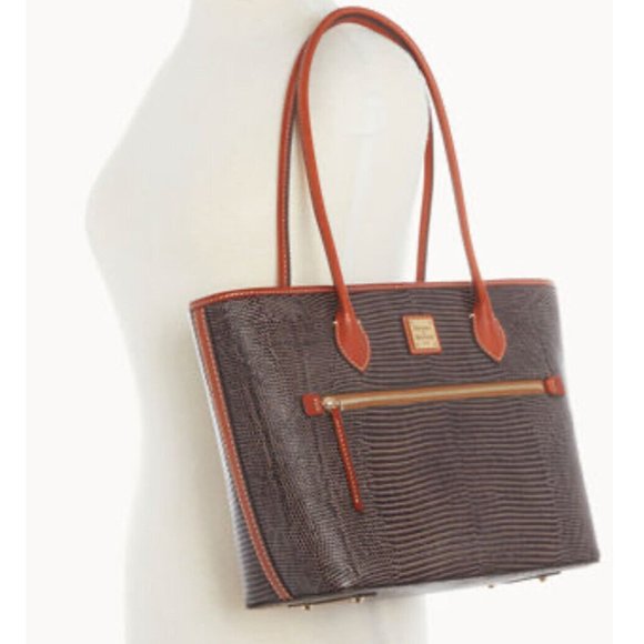 NWT Dooney & Bourke Embossed Lizard Tote -BLIZD 1964 GYTN